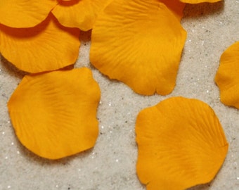 Tangerine Silk Rose Petals - Wedding Decorations - Table Decorations - Party Decor - Flower Girl Petals - Silk Petals - 200 Rose Petals