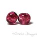 Summer Pink Yarrow Artisan Glass Bead Pair - Vivid Pink Art Glass Beads - Pantone Pink Yarrow for 2017 and perfect for Crafting with Fiber