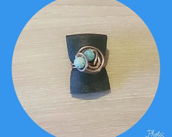 Blue with Brown Adjustable ring