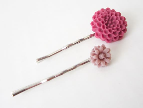 Flower Bobby Pins // Garden Party Hair Accessories // Floral Hair Adornments // Hair Jewelry