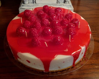White Chocolate Raspberry Cheesecake Candle! 9" Full Size!