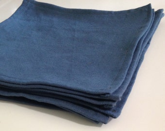 Blue cotton Napkins 8, Cloth napkins, cotton napkins, Set of 8 canvas napkins