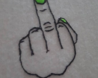 Middle finger embroidery