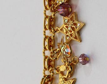 Kirks Folly Moon-Stars-Crystals Bracelet