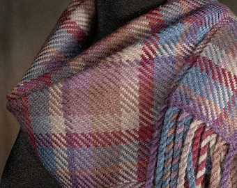 Plaid scarf / handwoven scarf / merino wool scarf / man's scarf / woman's scarf