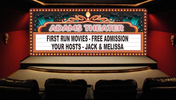 custom home theater sign with movie marquee lights effect movie theater lights