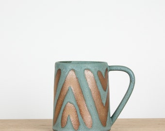 Blue Mudcloth Pottery Mug | Coffee mug | Ceramic Mug | Boho chic stoneware mug | Pottery coffee mugs | Coffee cup | Cute Mug