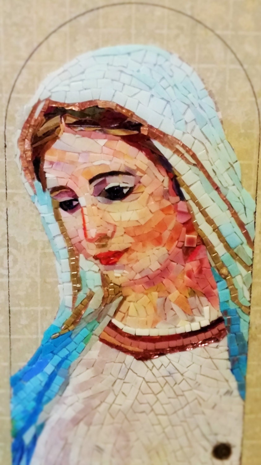 Virgin Mary Mosaic unique mosaic icon