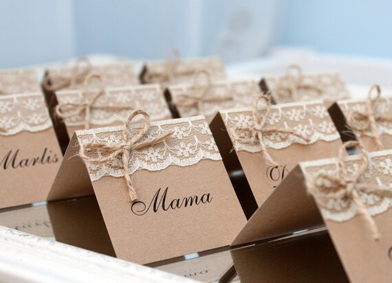 Maryarfah: Rustic Wedding Place Cards