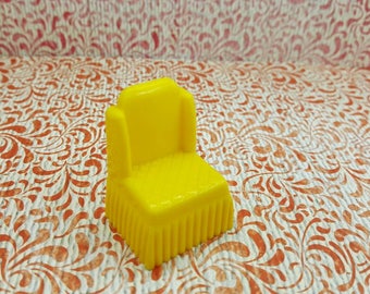 Marx Yellow Bedroom Traditional Armless Chair Dollhouse Toy Furniture Hard Plastic