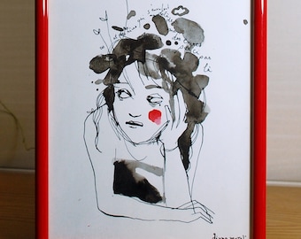 Pensive girl, original painting