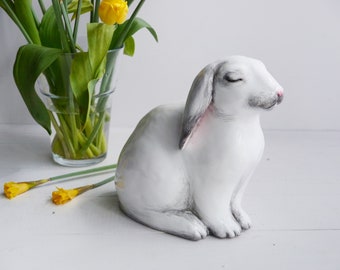 Ceramic rabbit, white rabit, bunny, rabbit, Easter decoration, Easter bunny, Easter decor, Easter decoration,rabbit figurine,bunny ears,