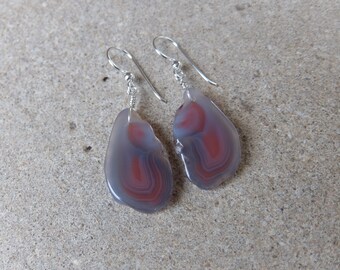 Natural Agate Earrings - unique gem stone jewelry - ethical sourced - handmade in Australia - unique crystal earrings