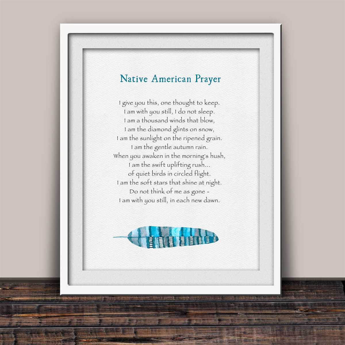 Native American Prayer Print Serenity Prayer Sympathy Gift