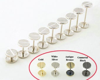 Metal Purse Dumbbell Screw Barbell Wheel Buckle Cap Flat Head Nail Rivet Stud Post Connector Leathercraft Hardware Bag Repair Replacement