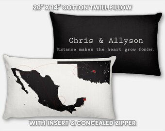 Personalized Couple Gift for Boyfriend Girlfriend Couple Pillow Case Pillowcase Long Distance Couple Gift Anniversary Gift Rustic Home Decor
