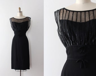 vintage 1950s Peggy Hunt dress // 50s 60s little black dress