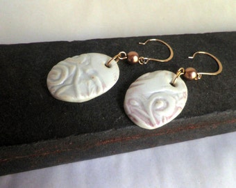 handmade PORCELAIN earrings, dangle