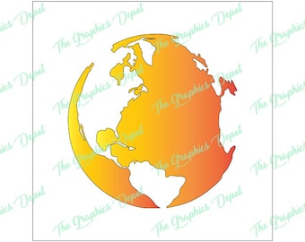 Earth stencil | Etsy