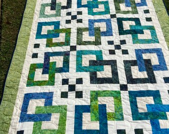 Batik Boxed In Lap Quilt