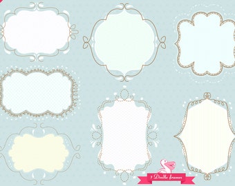 Doodle frames pack digital clip art