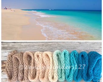 Gradient Dyed Yarn, Hand dyed yarn, Gradient yarn, Wool Yarn, Worsted Weight, If it's the Beaches