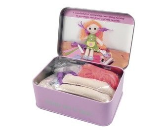 Kids craft gift- Learn to sew a ragdoll - kids DIY sewing kit- girls sewing kit - girls stocking filler - girls