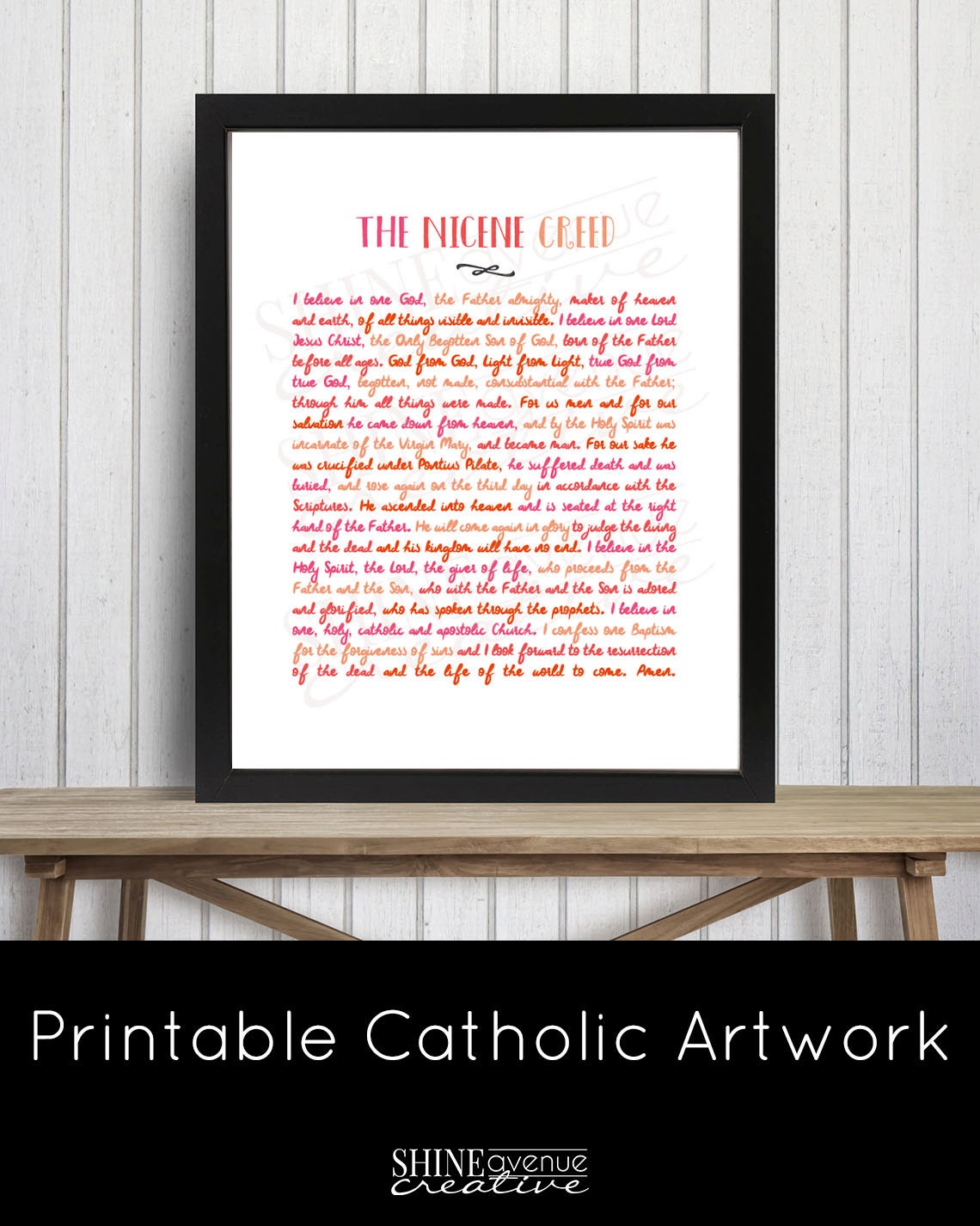 Nicene Creed Catholic Printable Artwork 8x10