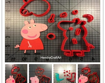 Family Of Peppa Pig Cartoon Fondant Cupcake/cookies cutter/baking mold/baking fondant/fondant cutter/biscuit mold/candy cutter/soap cutter
