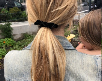Black Velvet Bow Ponytails - Set of Two