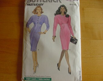 Vintage 1980s Butterick Pattern 3004, Misses Slim, Straight Dress, Misses Size Multi Size 6-10, Bust 30 1/2 - 32 1/2, Uncut
