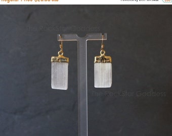 SALE / Selenite Earring / Gold Selenite / Silver Selenite / Selenite Crystal / Peace & Harmony / Selenite / Mother's Day Gift
