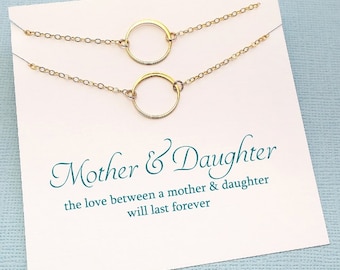 Mother Daughter Gift Set | Eternity Necklace Jewelry Set, Circle Necklace Gift for Mom, Mothers Day Gift, Mom Gift, Gift from Daughter |MD01
