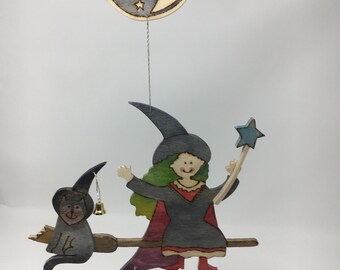 Witch and Moon Wall Hanging