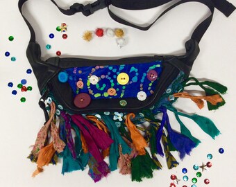 Festival Fun Button Tassel Fanny Pack