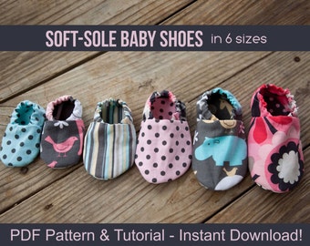 DIY Soft Sole Baby Shoes - Baby Shoe Pattern - PDF Sewing Patterns for Baby Girl or Baby Boy - Instant Download Printable - DIY Crafts