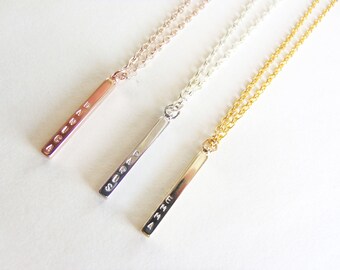 4 Sided Bar Necklace Charm necklace tiny name necklace tiny initial necklace tiny bar necklace