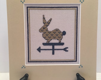 Rabbit Cross Stitch Picture~~ Matted Cross Stitch~~ Not Framed
