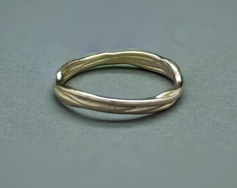 14k Gold Vine Stacking Ring Band.