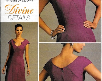 Vogue V8576 Divine Details Fitted Lined Dress Sewing Pattern 8576 UNCUT Size 4, 6, 8 and 10