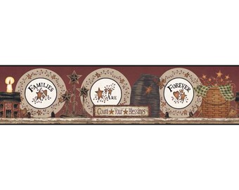 BG1616BD Families are Forever Border Country Inspirational Wallpaper Border