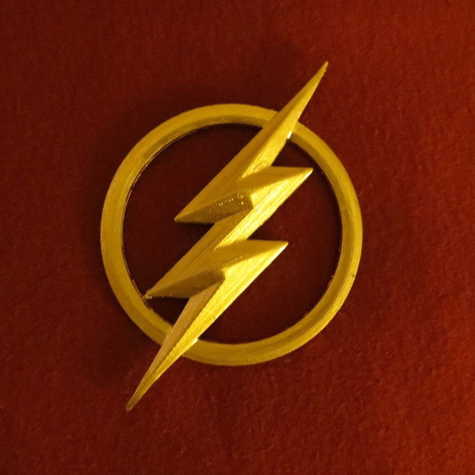 Flash Costume 3D Printed Lightning Bolt Emblem Prop For Flash Costume 3D Printed Lightning Bolt Emblem Prop For