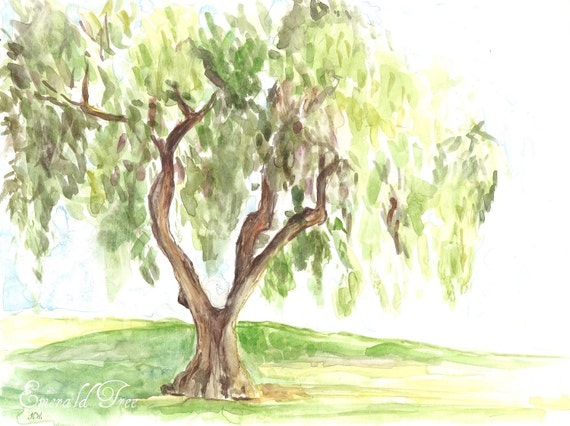 Items similar to Weeping Willow Tree - original watercolor on Etsy