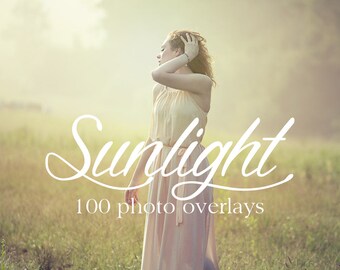 Sunlight Photo Overlays - 100 Sunlight Overlays - Sun Flares, Rainbows, Light Rays, Lens Flares - Sunlight Photoshop Overlays