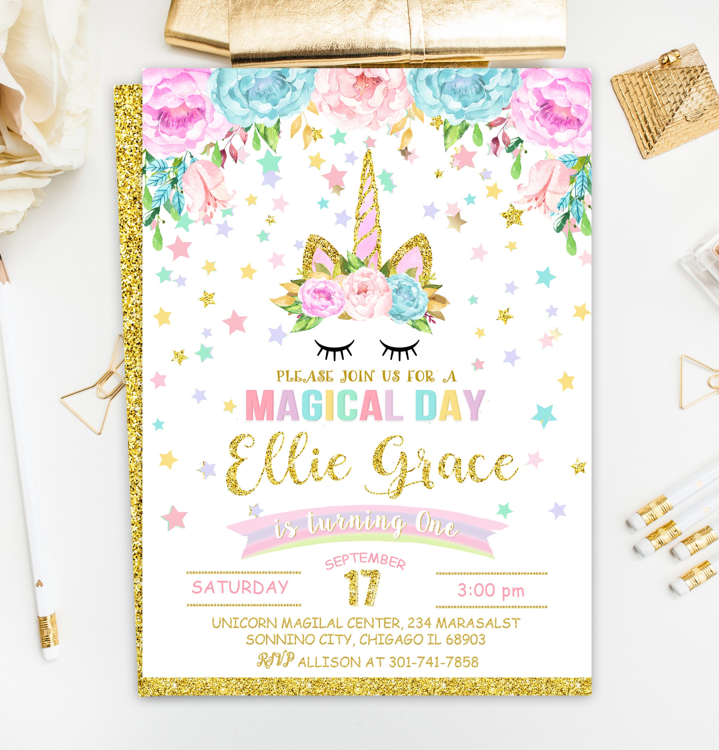 unicorn invitation unicorn birthday invitation rainbow