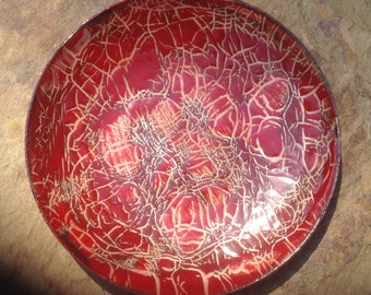 Copper enamel,pendant ,torch fired,necklace,handmade