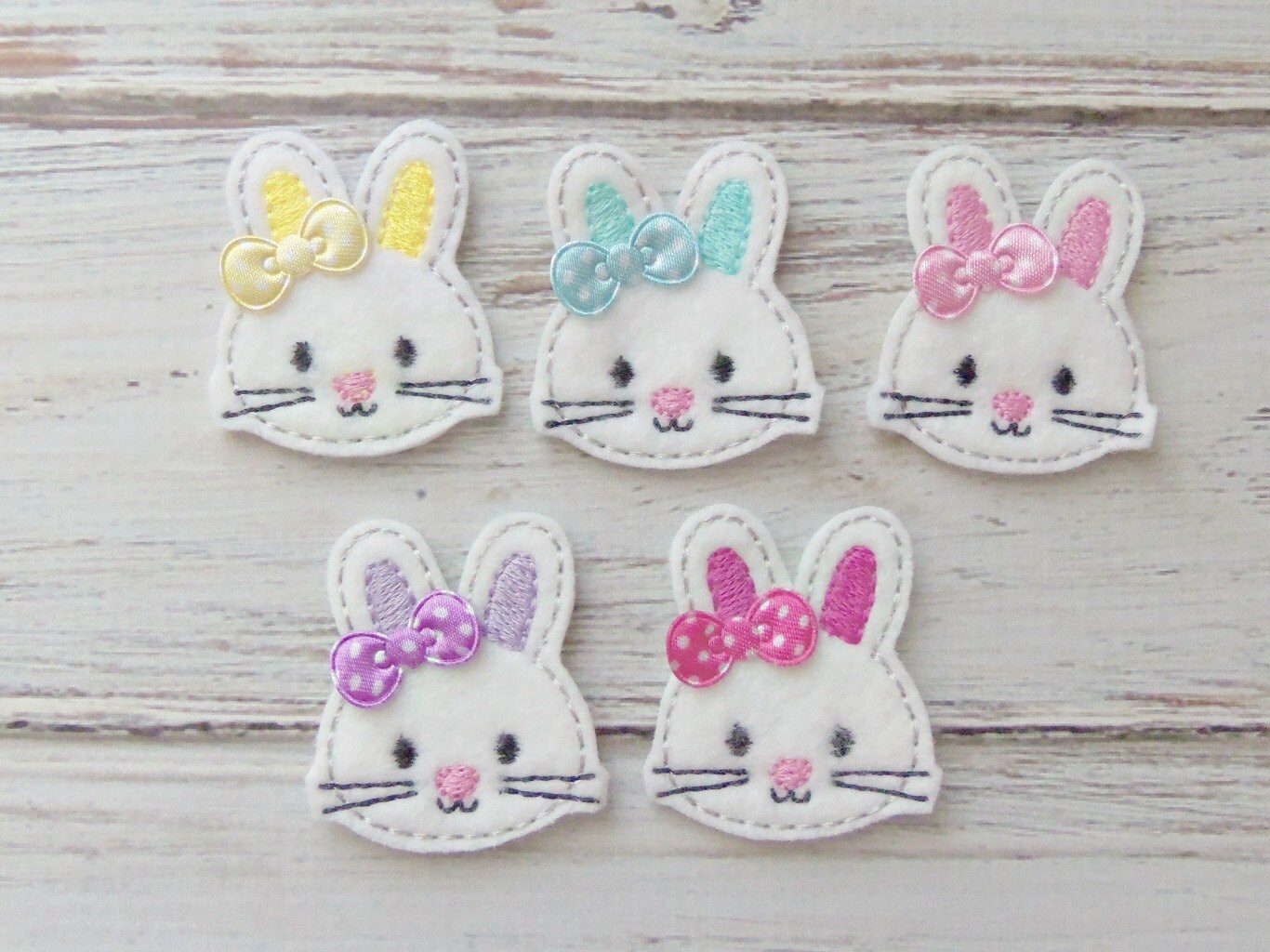 Bunny Felt Appliques Bunny Embroidered Appliques Easter