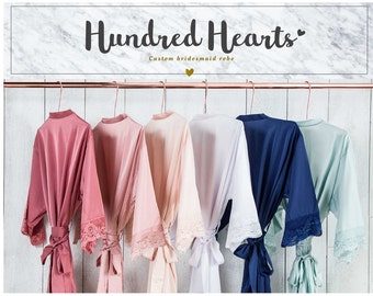 Silky Lace Robe | Bridesmaid Robes | Bride Robe | Bridal Party Robes | Bridesmaid Gifts | Satin Robe