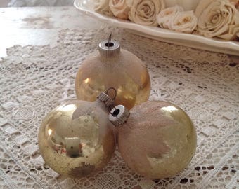 Set of 3 Vintage Shiny Brite Christmas Ball Ornaments