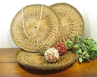 Bohemian Basket, Round Rattan Boho Wall Basket
